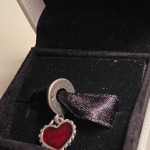 “A piece of my heart” red enamel dangle